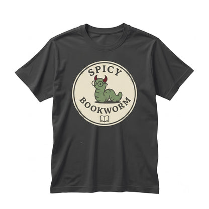 Spicy Bookworm Embroidered Romance Reader Aesthetic, Funny Cozy Book Lover Gift, Heavyweight Cotton Graphic Unisex TShirt