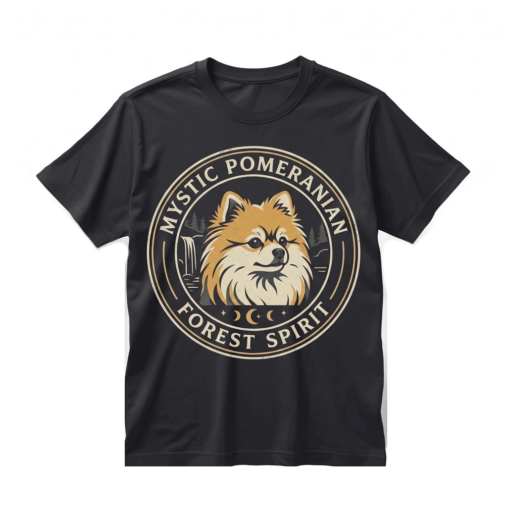 Retro Pomeranian Howling Full Moon Graphic Dog Mom Gift Unisex TShirt