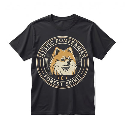 Retro Pomeranian Howling Full Moon Graphic Dog Mom Gift Unisex TShirt