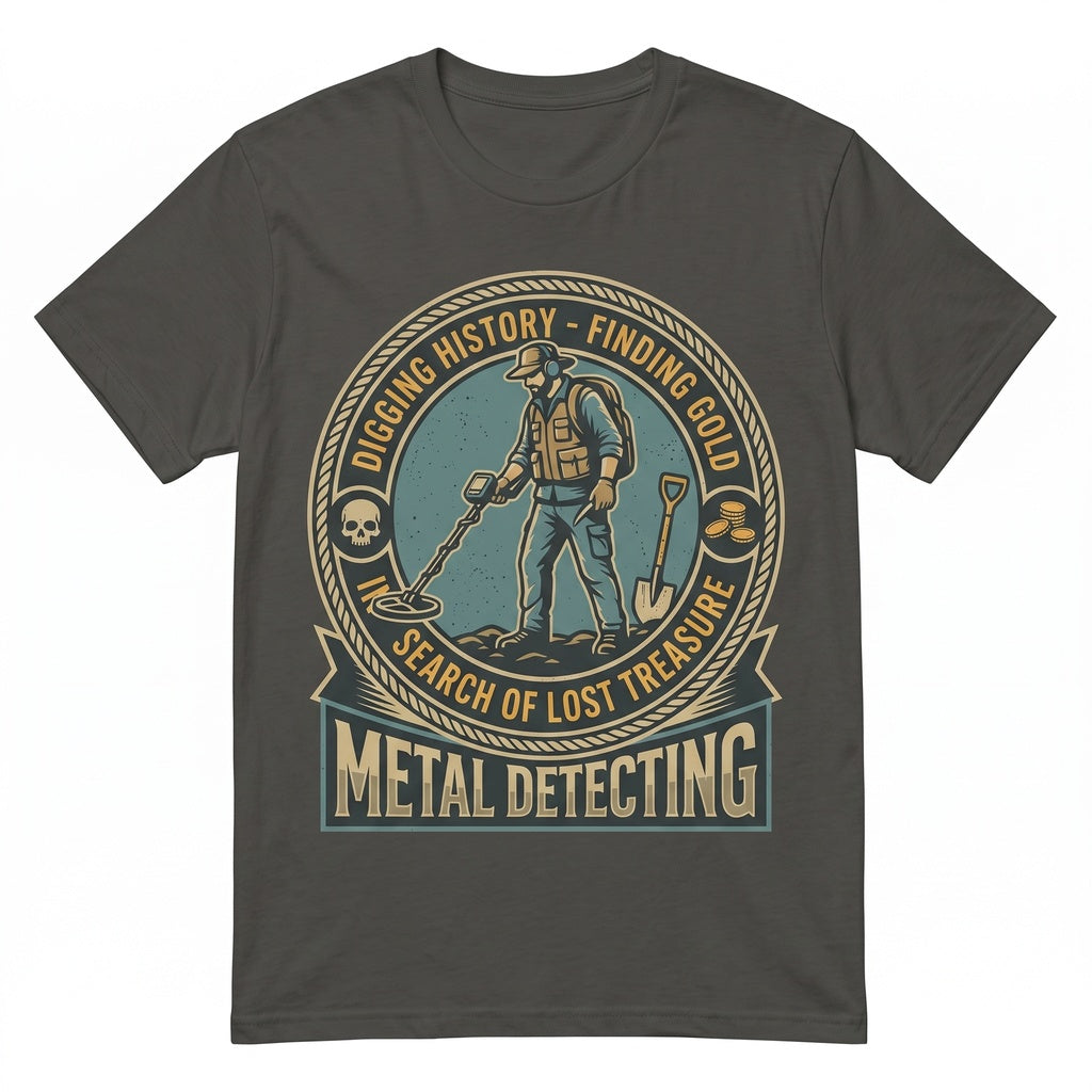 Vintage Metal Detecting Search Lost Treasure Digging History Finding Gold Gift Unisex TShirt