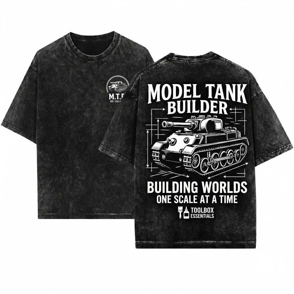 Scale Model Tank Builder Hobbyist Miniature Graphic Unisex Wash T-Shirt