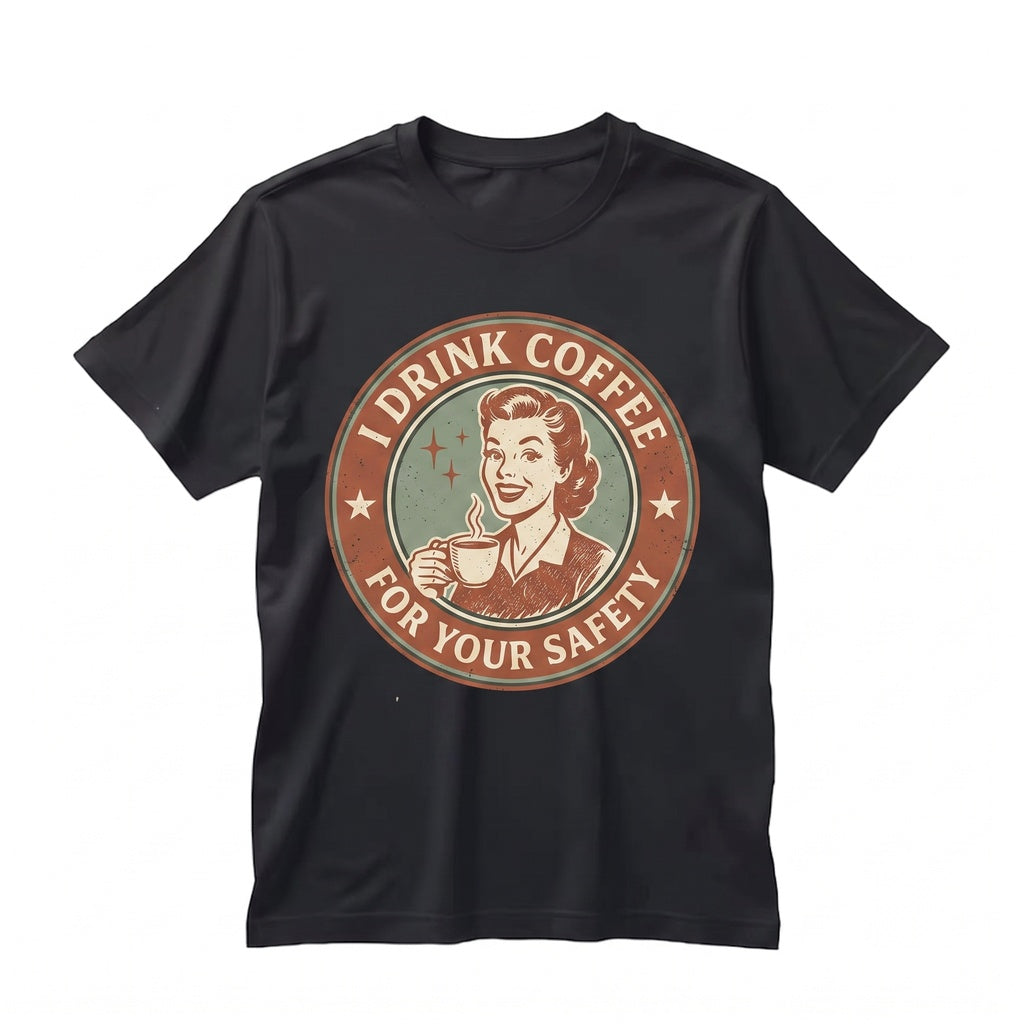 Coffee For Your Safety Retro Sarcastic Graphic Humor Lover Gift Apparel Unisex TShirt