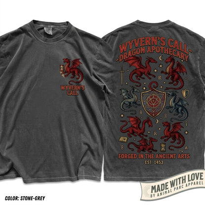 Fantasy Dragon Gothic Graphic Medieval Beast Mythical Dark Academia Aesthetic Gamers Unisex Wash T-Shirt