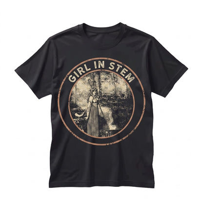 Girl in STEM Retro Witchy Science Cauldron Graphic Apparel Unisex TShirt