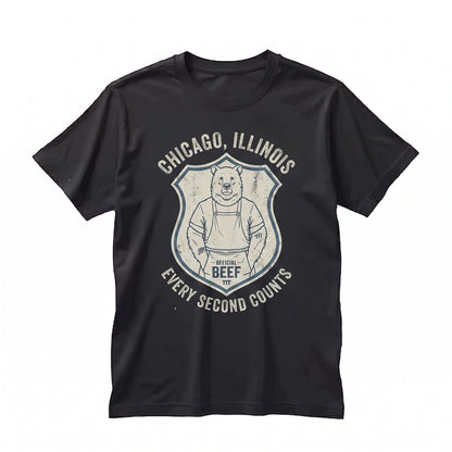 Original Beef Chicago Retro Restaurant Bear Graphic Unisex TShirt