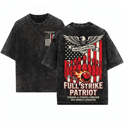 Patriotic USA Flag Bowling League Player Dad Grandpa Gift Unisex Wash T-Shirt