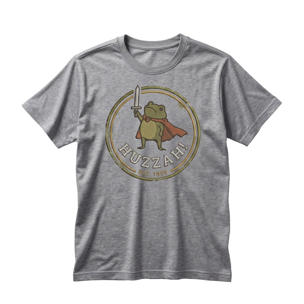 Huzzah Knight Frog Hoodie Funny Tabletop RPG Embroidered Sweatshirt Gildan 18500 Unisex TShirt