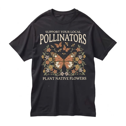 Native Garden Pollinator Butterfly Bee Floral Nature Botanical Unisex TShirt