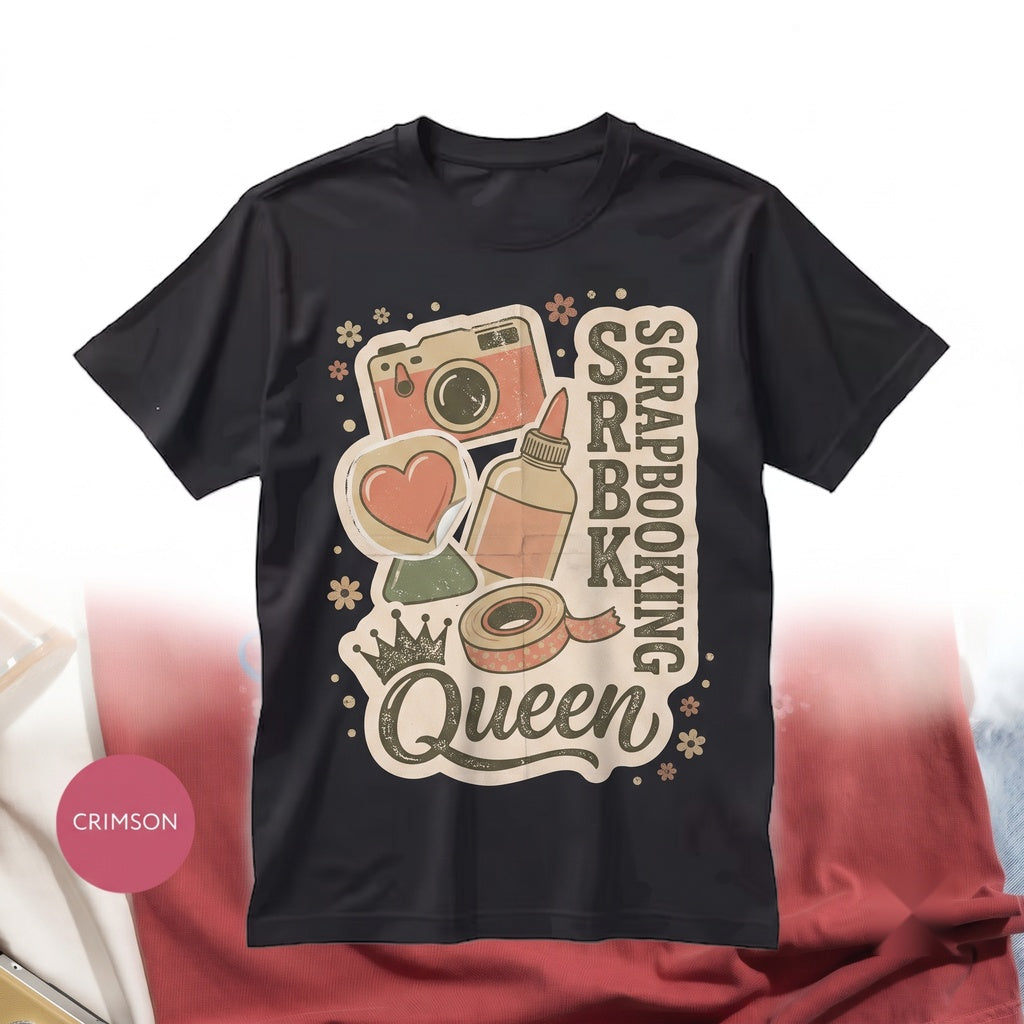 Scrapbooking Queen Creative Craft Lover Memory Keeper Gift for Her Cute Hobbyist Scrapbooker Apparel Unisex TShirt