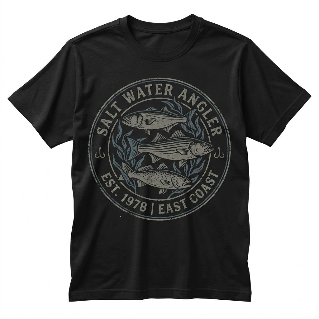 Vintage Retro Fishing Tattoo Style Aquatic Graphic Outdoors Nature Angler Gift Unisex TShirt