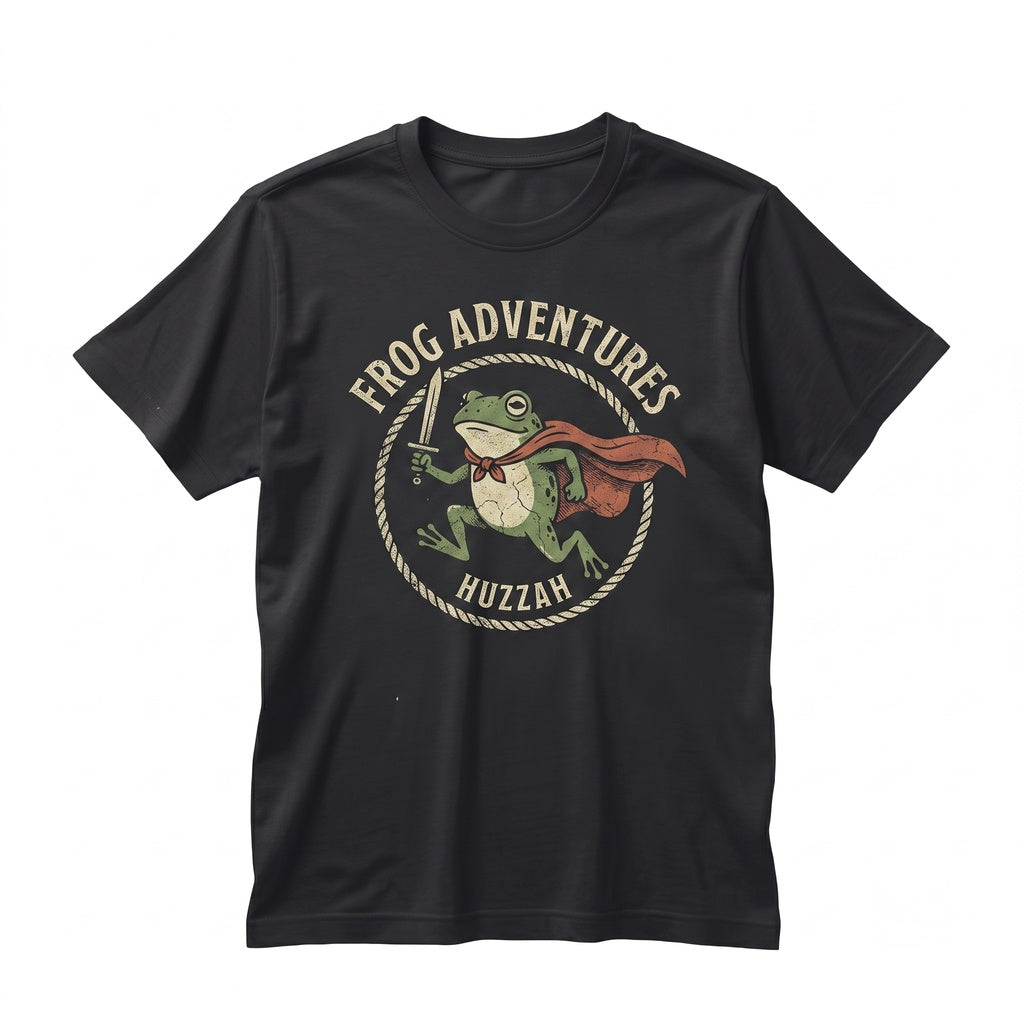Embroidered Medieval Frog with Sword Huzzah Renaissance Faire Funny Fantasy RPG Gamer Gift 1717 Unisex TShirt