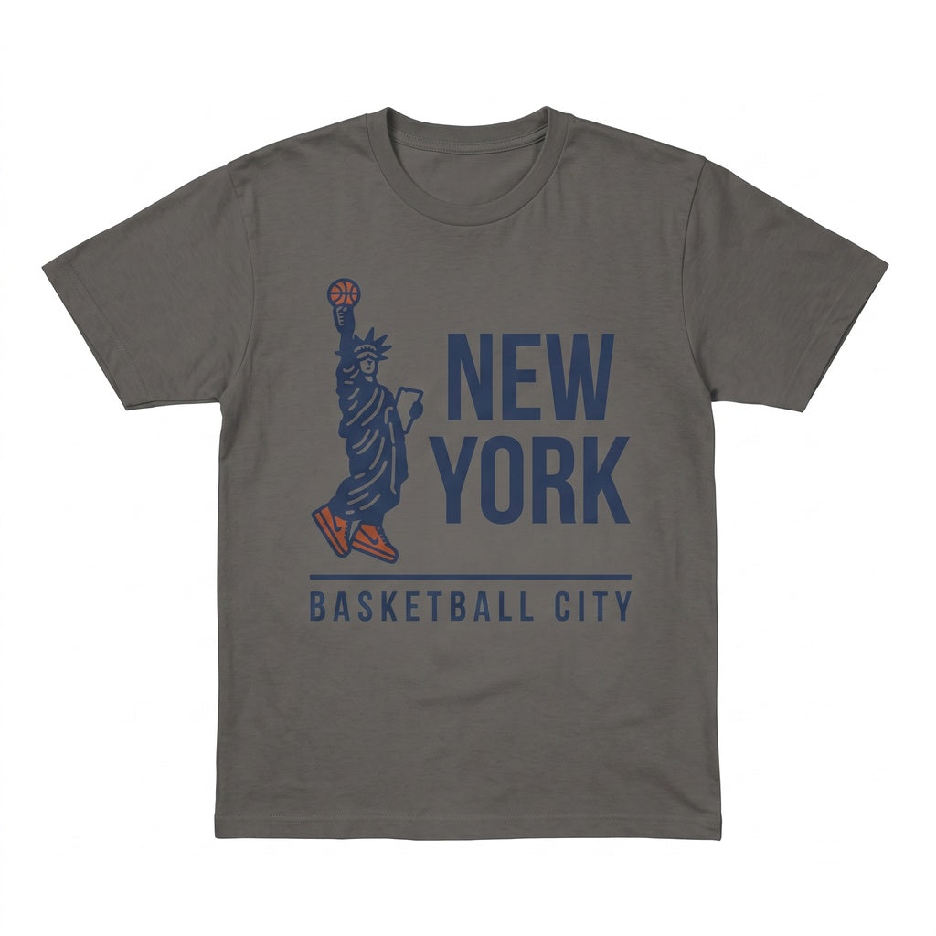 Vintage 90s New York Statue of Liberty Graphic Basketball Hoops Apparel Unisex TShirt