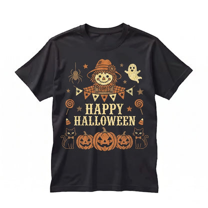 Halloween Suncatcher Black Cat Scarecrow Stained Glass Window Hanging Pumpkin Ghost Decor Spooky Season Gift Graphic Unisex TShirt