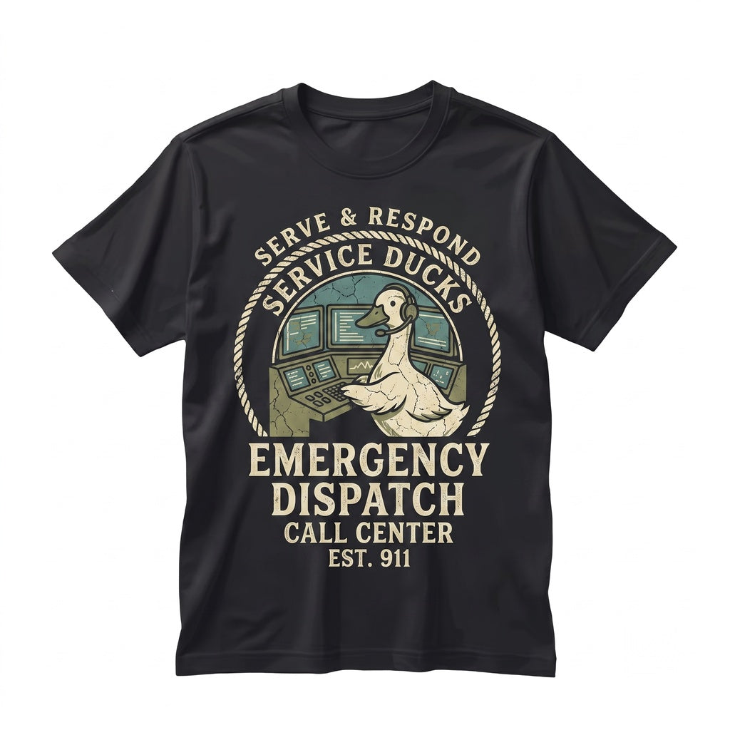Silly Goose 911 Dispatcher Funny Emergency Call Operator Gift First Responder Mom Dad EMS Unisex TShirt