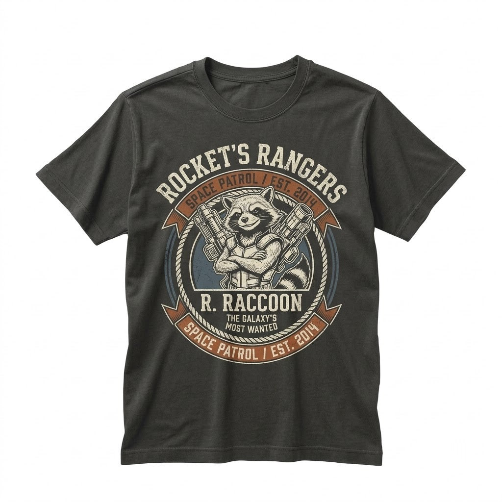 Vintage Rocket Raccoon Cosmic Rewind Theme Park Graphic Top Unisex TShirt