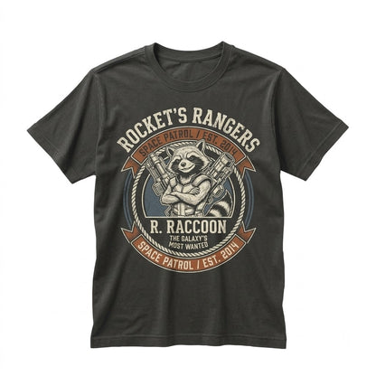 Vintage Rocket Raccoon Cosmic Rewind Theme Park Graphic Top Unisex TShirt
