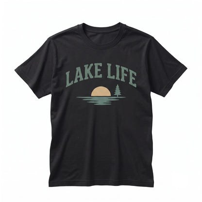 Lake Life Athletic Font Vacation Pullover Cabin Summer Apparel Unisex TShirt