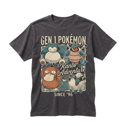 Cute Pocket Monster Graphic Colorful Retro Video Game Ball Printed Apparel Fan Gift Unisex TShirt
