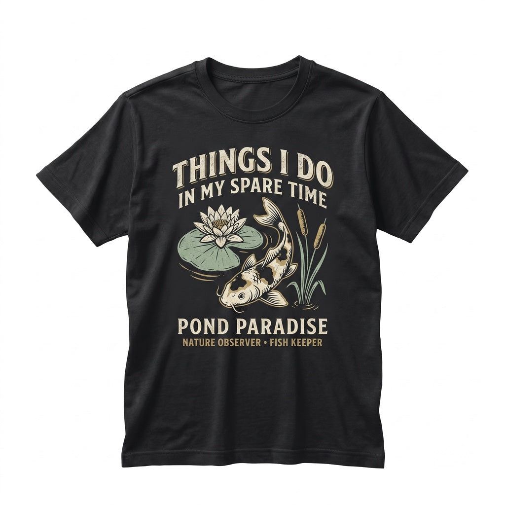 Things I Do In My Spare Time Koi Fish Pond Keeper Water Garden Backyard Nature Lover Graphic Gift Unisex TShirt