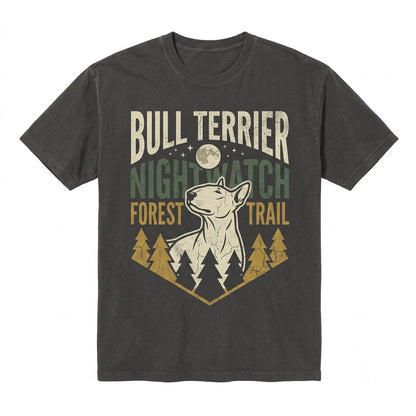Bull Terrier Howling At Full Moon Vintage 90s Retro Graphic Dog Mom Pet Lover Unisex TShirt