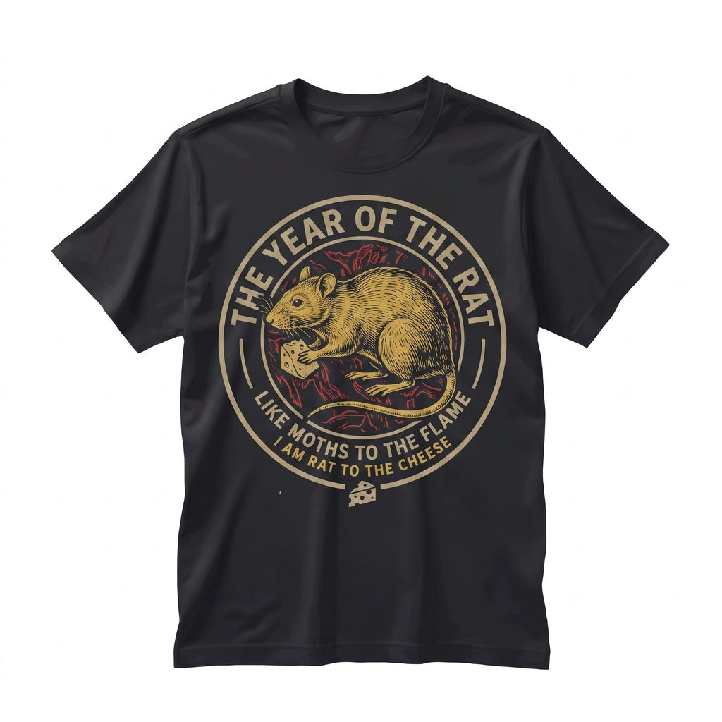 Rat to the Cheese Retro Japan Graphic Cotton Apparel Unisex TShirt