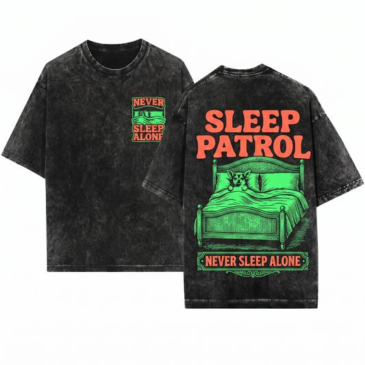 Funny Chihuahua Never Sleep Alone Mom Dad Gift Unisex Heavyweight Garment-Dyed T-Shirt