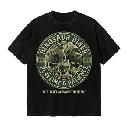 Vintage Oversized Green Dinosaur Graphic Family Vacation Theme Park Unisex TShirt