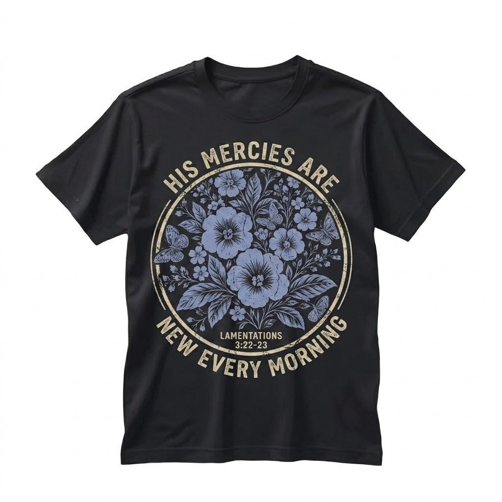Boho Christian His Mercies Are New Every Morning Bible Verse Faith Scripture Inspirational Unisex TShirt