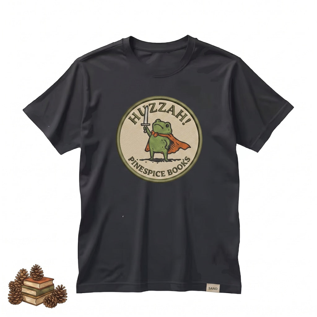 Huzzah Frog Embroidered Sweatshirt, Funny Tabletop RPG Pullover, Renaissance Faire Medieval Fantasy Gamer Crewneck Unisex TShirt