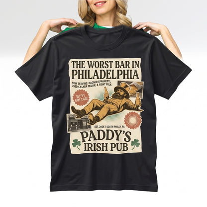Paddys Pub Saint Patricks Day Funny Philadelphia Sitcom Irish Bar Graphic Top Unisex TShirt