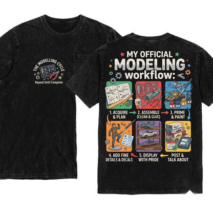 Scale Model Builder Retro Hobbyist Gift Hobby Things I Do In My Spare Time Model Kit Enthusiast Unisex Wash T-Shirt