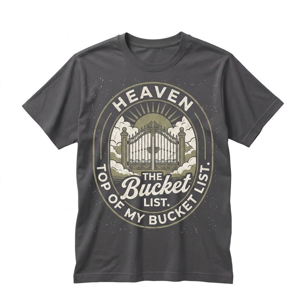 Heaven Top Of My Bucket List Faith Religious Gospel Christ Unisex TShirt