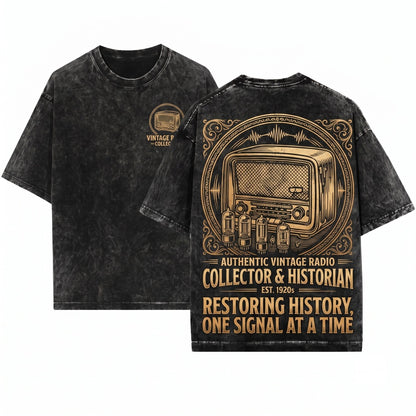 Retro Vintage Radio Graphic Nostalgic Audio Music Lover Gift Unisex Wash T-Shirt