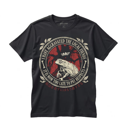 I Have Aggravated The Local Fiends Funny Frog Vintage Japanese Graphic Unisex TShirt