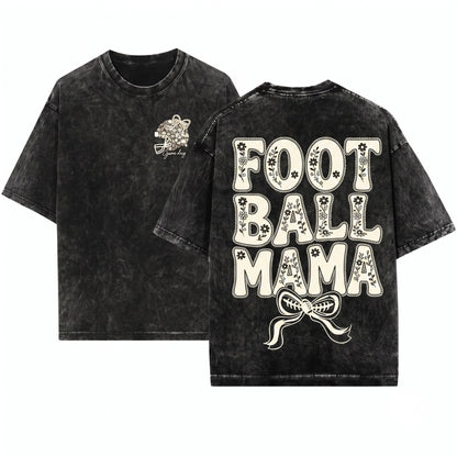 Retro Floral Checkered Star Football Game Day Touch Down Lace Shirt Design Graphic Unisex Wash T-Shirt