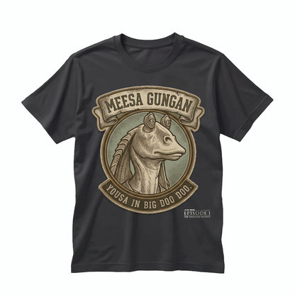 Vintage Jar Jar Binks Graphic Double-Sided Retro Sci-Fi Meme Cotton Apparel Unisex TShirt