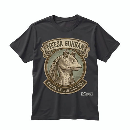 Vintage Jar Jar Binks Graphic Double-Sided Retro Sci-Fi Meme Cotton Apparel Unisex TShirt