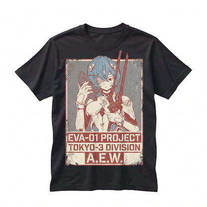 Japanese Mecha Unit 00 Anime Graphic Crewneck Cotton Unisex TShirt