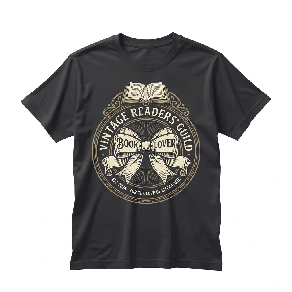 Book Lover Embroidered Minimalist Cozy Ribbon Graphic Apparel for Readers, Librarian Gift, English Teacher Outfit, Cute Unisex