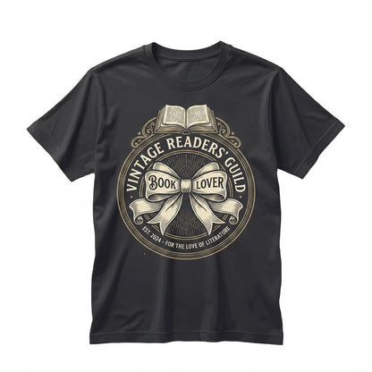 Book Lover Embroidered Minimalist Cozy Ribbon Graphic Apparel for Readers, Librarian Gift, English Teacher Outfit, Cute Unisex