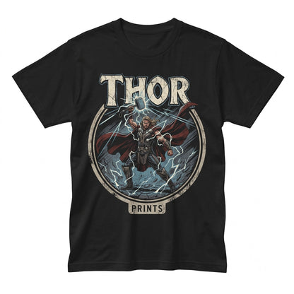 Vintage Thor God of Thunder Retro Norse Superhero Graphic Cotton Apparel Unisex TShirt