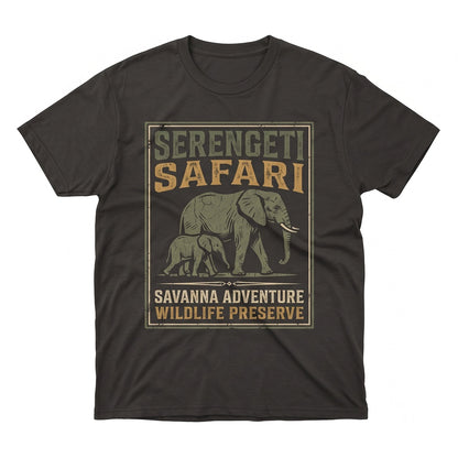 Classic African Safari Elephant Family Vintage Nature Scene Wildlife Graphic Gift Unisex TShirt