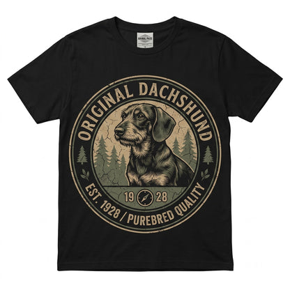 Vintage Dachshund Wiener Dog Lover Gift Retro Full Moon Nature Wildlife Graphic Unisex TShirt