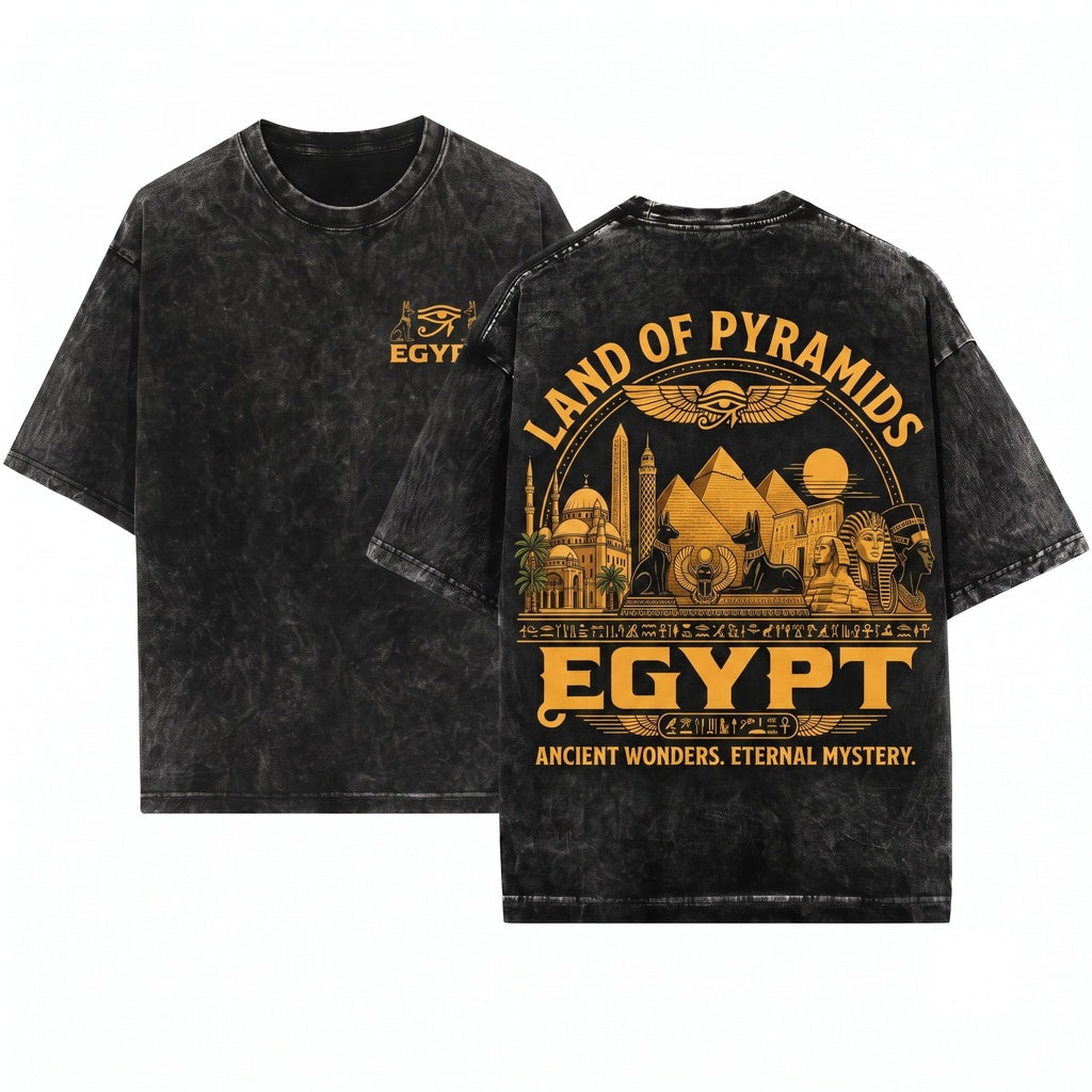 Ancient Egyptian Pyramids Pharaoh Archaeology History Culture Graphic Travel Gift Lovers Unisex Wash T-Shirt