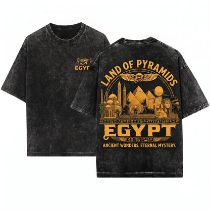 Ancient Egyptian Pyramids Pharaoh Archaeology History Culture Graphic Travel Gift Lovers Unisex Wash T-Shirt