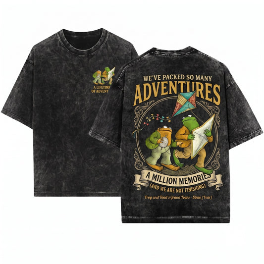 Vintage Frog Toad Classic Book Cottagecore Aesthetic Lover Gift Unisex Wash T-Shirt