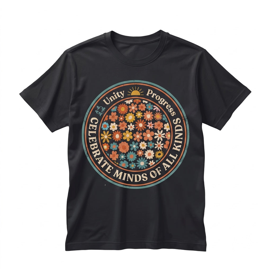 Celebrate Minds Of All Kinds Mental Health Awareness Sped Teacher Floral Neurodiversity Graphic Top, Unisex TShirt