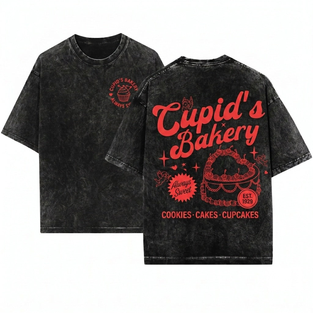 Retro Valentine Day Cherry Cake Preppy Coquette Xoxo Women Gift Unisex Wash T-Shirt