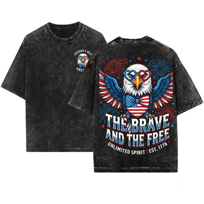 Patriotic 4th July American Flag Labrador Retriever Dog Owner Unisex Wash T-Shirt