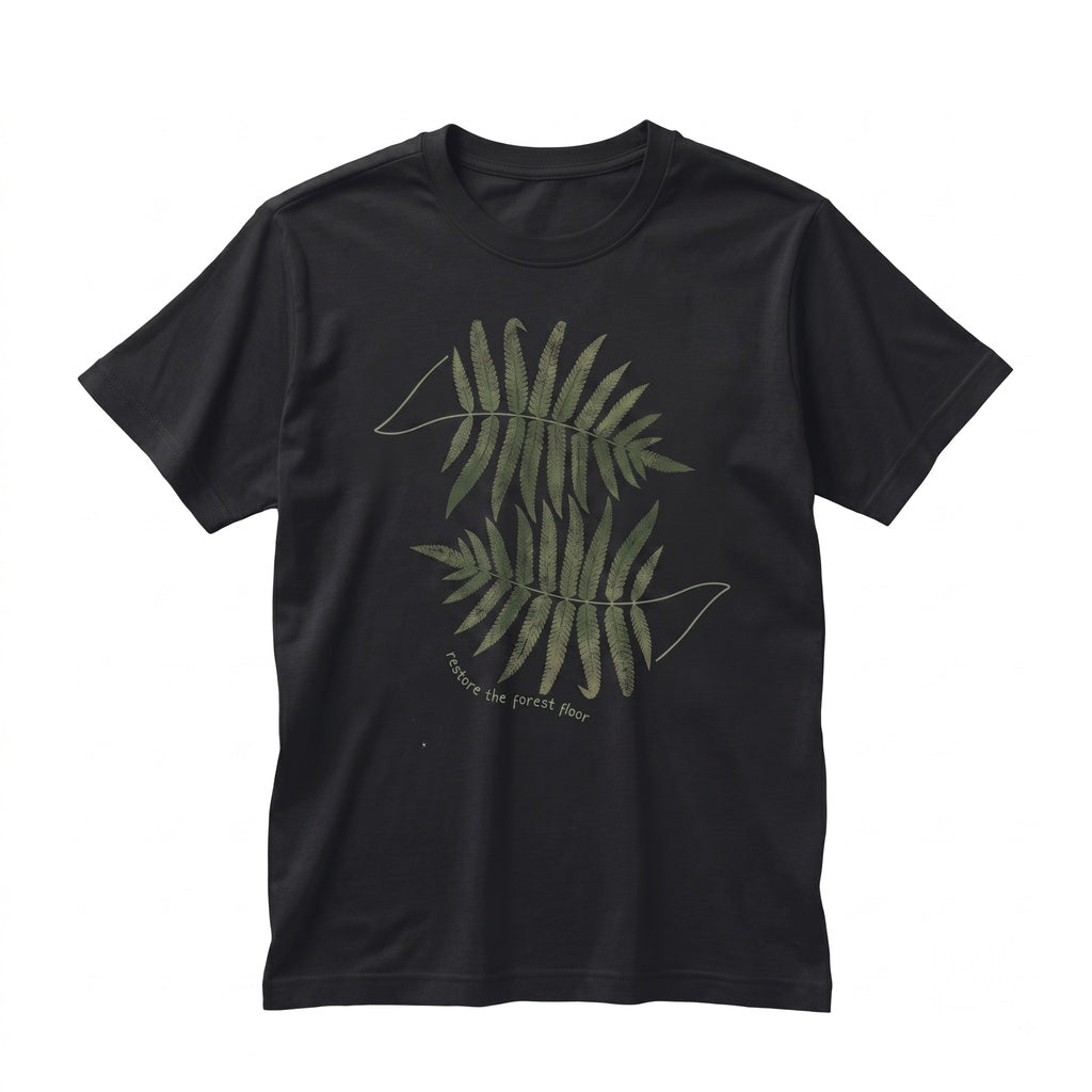 Retro Botanical Fern Leaf Forest Nature Art Rustic Print Unisex TShirt